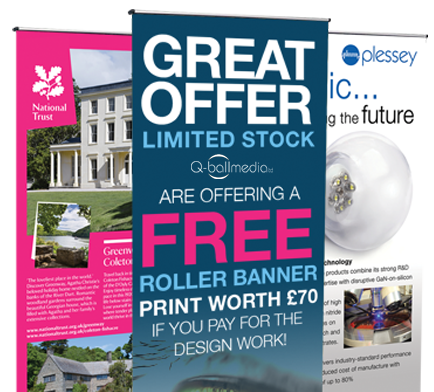 Free Banner offer from q-ball media in devon